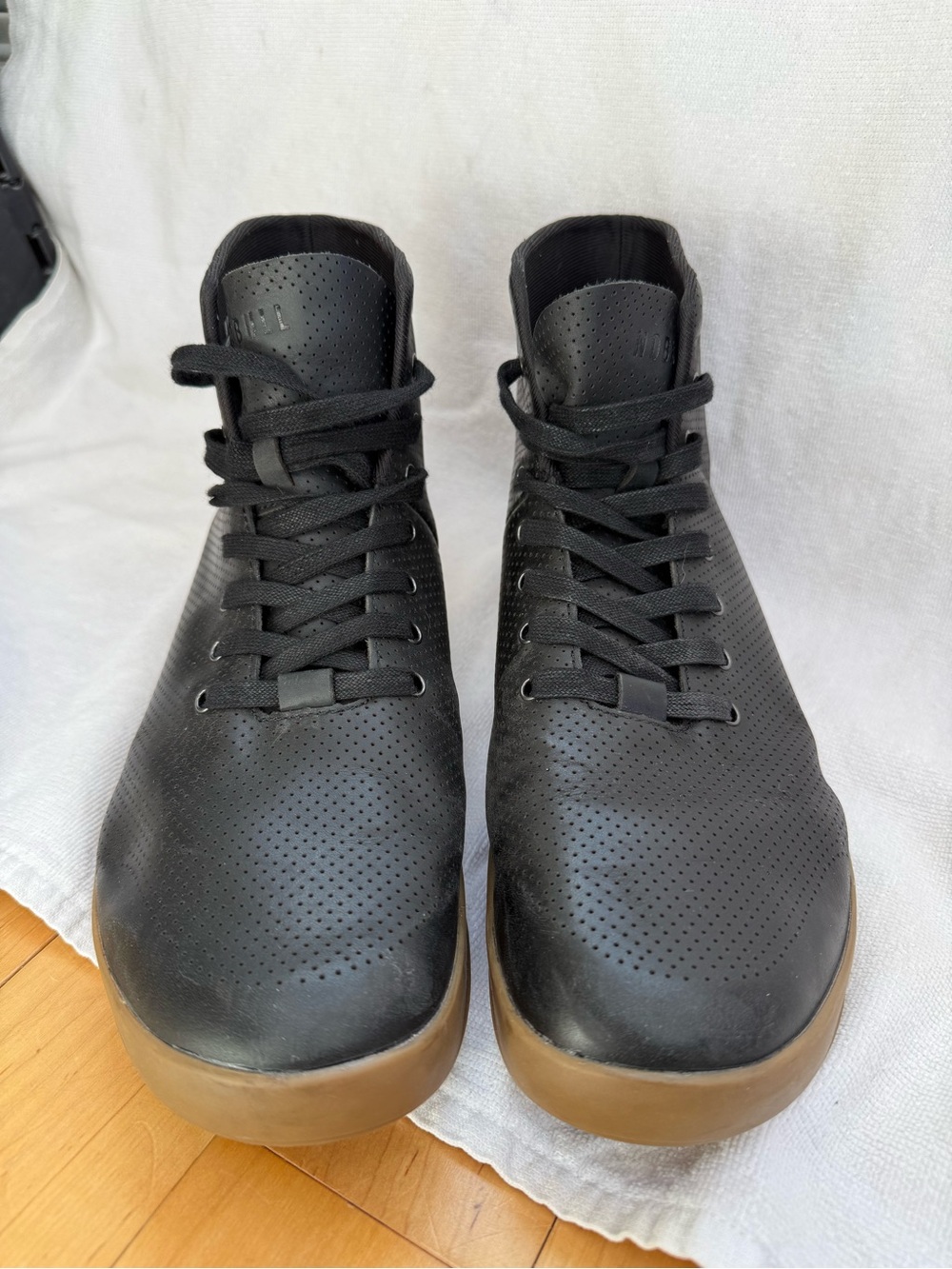 NOBULL Black Perforated High-Top Sneakers with Gum Sole
